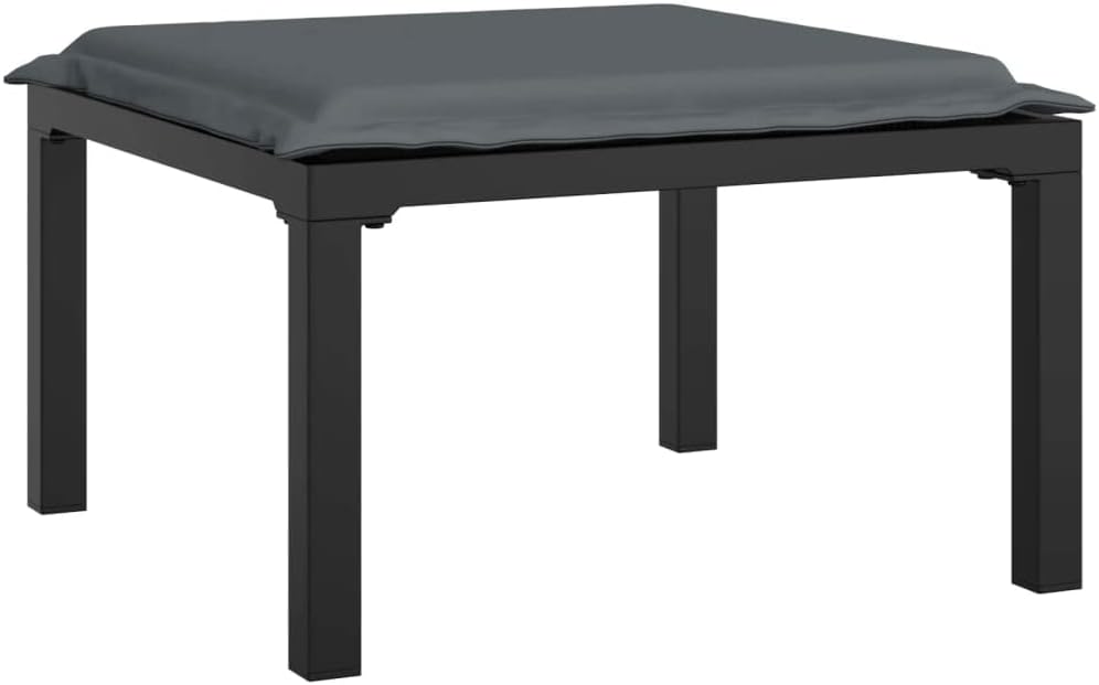 vidaXL Modern Poly Rattan Garden Chair in Black with Dark Gray Cushions - Weather Resistant Outdoor Furniture with a Sturdy Steel Frame, Comfortable Seat, and Modular Design - Image 14