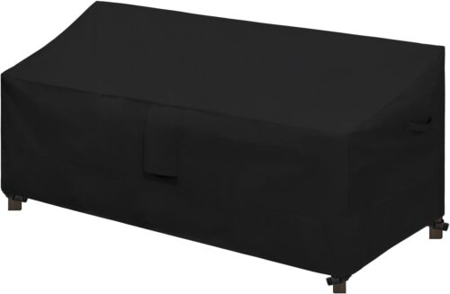 Easy-Going Waterproof Patio Sofa Cover UV Resistant 3 Seater Outdoor Sofa Cover Weatherproof Lawn Patio Furniture Cover with Tape Sealed Seam (79Wx37Dx35H inch, Black)