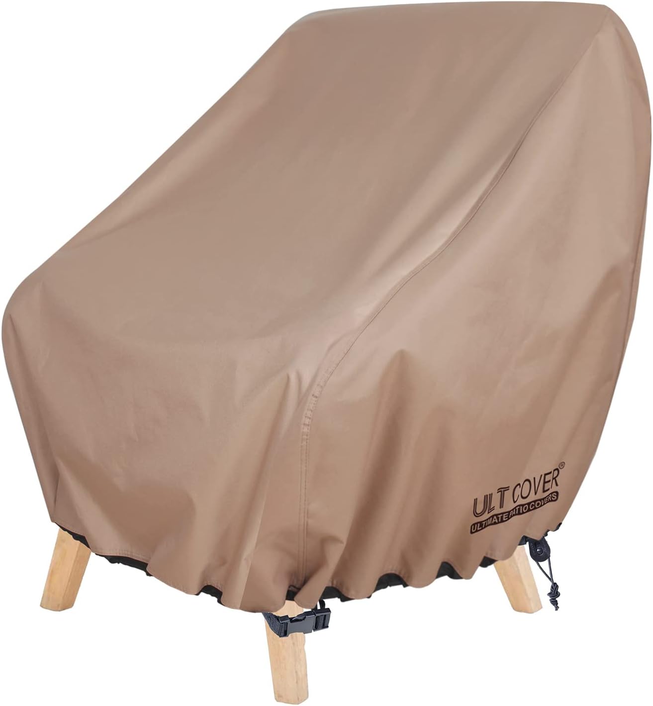 ULTCOVER Waterproof Patio Chair Cover u2013 Outdoor Lounge Deep Seat Single Lawn Chair Cover Fits Up to 28W x 30D x 32H inches Brown