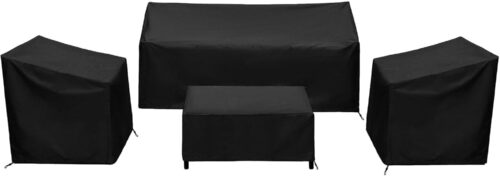 Baner Garden Patio Furniture Covers,Outdoor Furniture Cover Waterproof,Patio Furniture Set Covers for 4 Piece Outdoor Conversation Set,Patio Covers Set-XX-Large (Black)