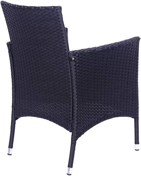 Outdoor Patio Wicker Dining Chairs 2 Piece Set, PE Rattan Single Sofa Chair, Patio Furniture Set, Outdoor Wicker Bistro Set Rattan Chairs for Patio, Garden, Patio, Deck, Lawn - Image 5