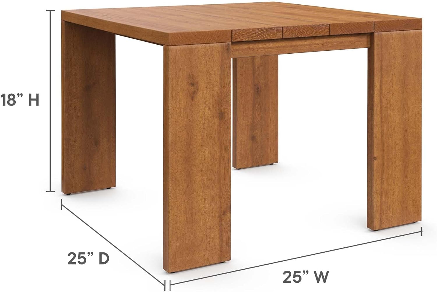 Modway Tahoe Acacia Wood 3-Piece Outdoor Patio Furniture Set in Natural Light Gray - Includes 2 Lounge Chairs with Weather-Resistant Cushions and Side Table - Image 6