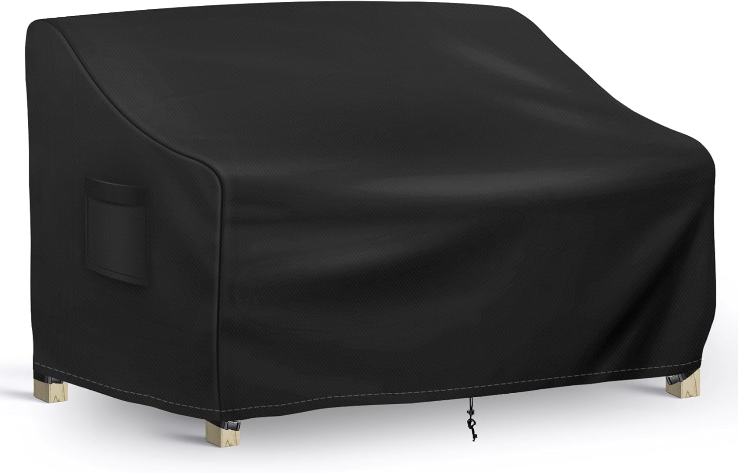 Richwon Patio Loveseat Cover Waterproof, 2-Seater Outdoor loveseat Cover, Patio Furniture Covers with Air Vent and Handles, 54W x 37D x 35H Inches, Black