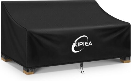Kipiea Patio Sofa Cover, Heavy Duty Outdoor Couch Covers Waterproof Winter, 2-Seat Patio Furniture Cover Loveseat, Outdoor Sofa Covers with Anti UV and No Tears, No Fading (60"W x 34"D x 31"H)