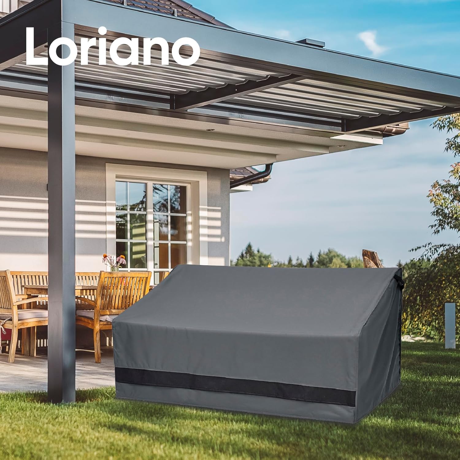 loriano 3-Seater Patio Furniture Covers,100% Waterproof for Loveseat Couch Outdoor Sofa, Heavy Duty 600D Oxford Fabric, Premium PVC Coating for Sun Fade Resistance, 79" W x 37" D x 35" H - Image 2